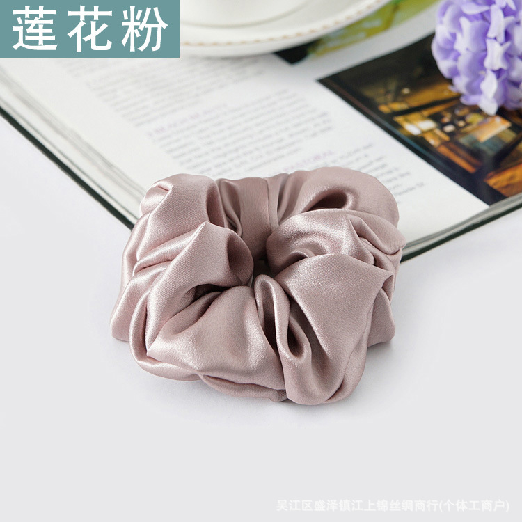 19 M 3,5 CM banda de pelo de seda banda de goma gruesa alta elástica Cola de Caballo updo cuerda de pelo accesorios para el cabello hembra Flor de seda de morera tocado