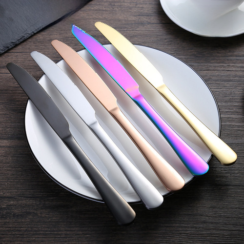Stainless steel knife, fork, and spoon set 1010 stainless steel knife, fork, and spoon set for Western cuisine steak knife, fork, and spoon set gold-plated high-end tableware set