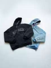 SUP Washed Arc Hooded Work Reflective Logo Letter Zipper Front Hooded Work Jacket Cotton Outerwear