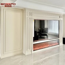 工厂直销定制实木烤漆护墙板美式纯色室内客厅背景墙板轻奢欧式