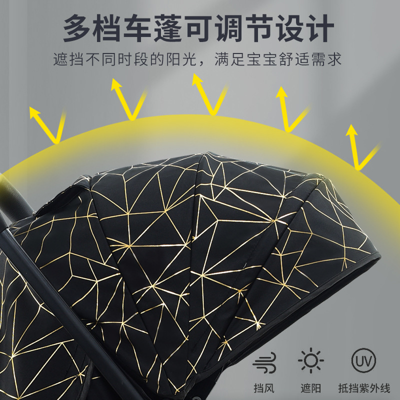 El cochecito de bebé de paseo de alto paisaje se puede sentar y acostarse, amortiguador de bebé plegable ligero, cochecito de bolsillo para niños