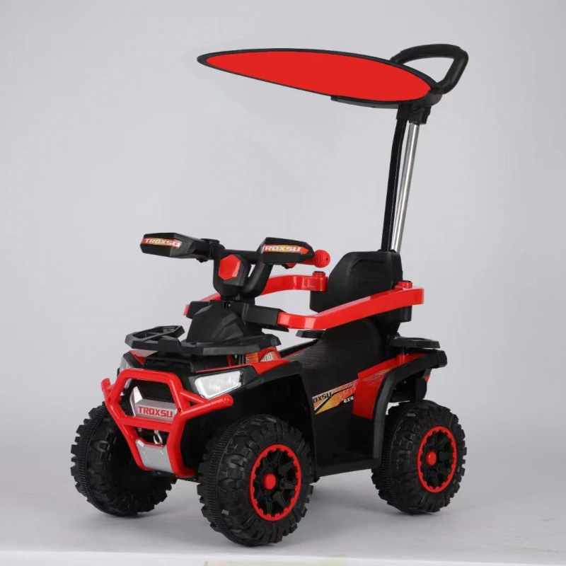 Cuatro ruedas de patineta transfronteriza para niños con música, carro de playa eléctrica, carro de cuatro ruedas de ciclista de carretera