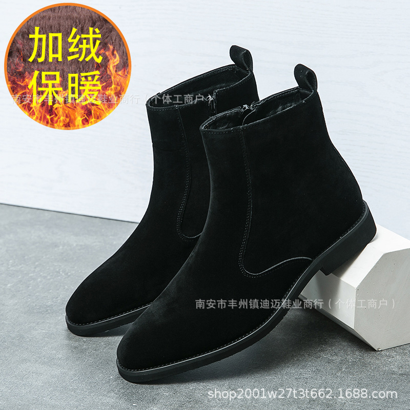 Nuevo otoño y invierno transfronterizos de hombre botas de cuero anti-chelsea británicas casuales de alta moda europeas y americanas botas de cuero con cremallera para hombre image 9