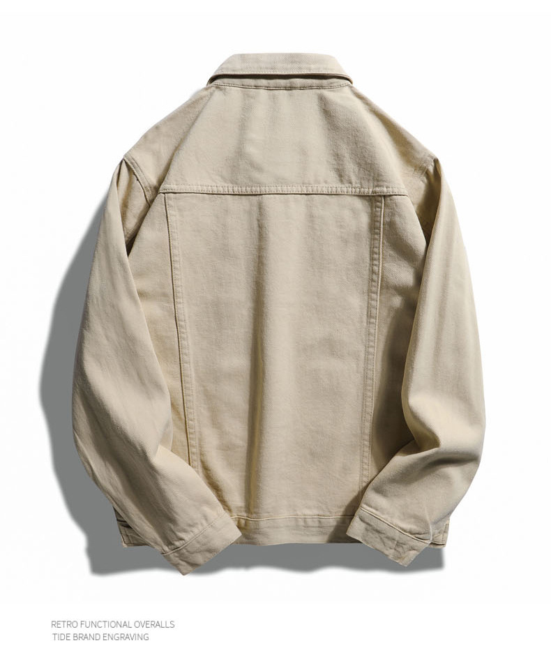 Men's Denim Jacket For Men Workwear Style Lightweight Coat_voghion.com