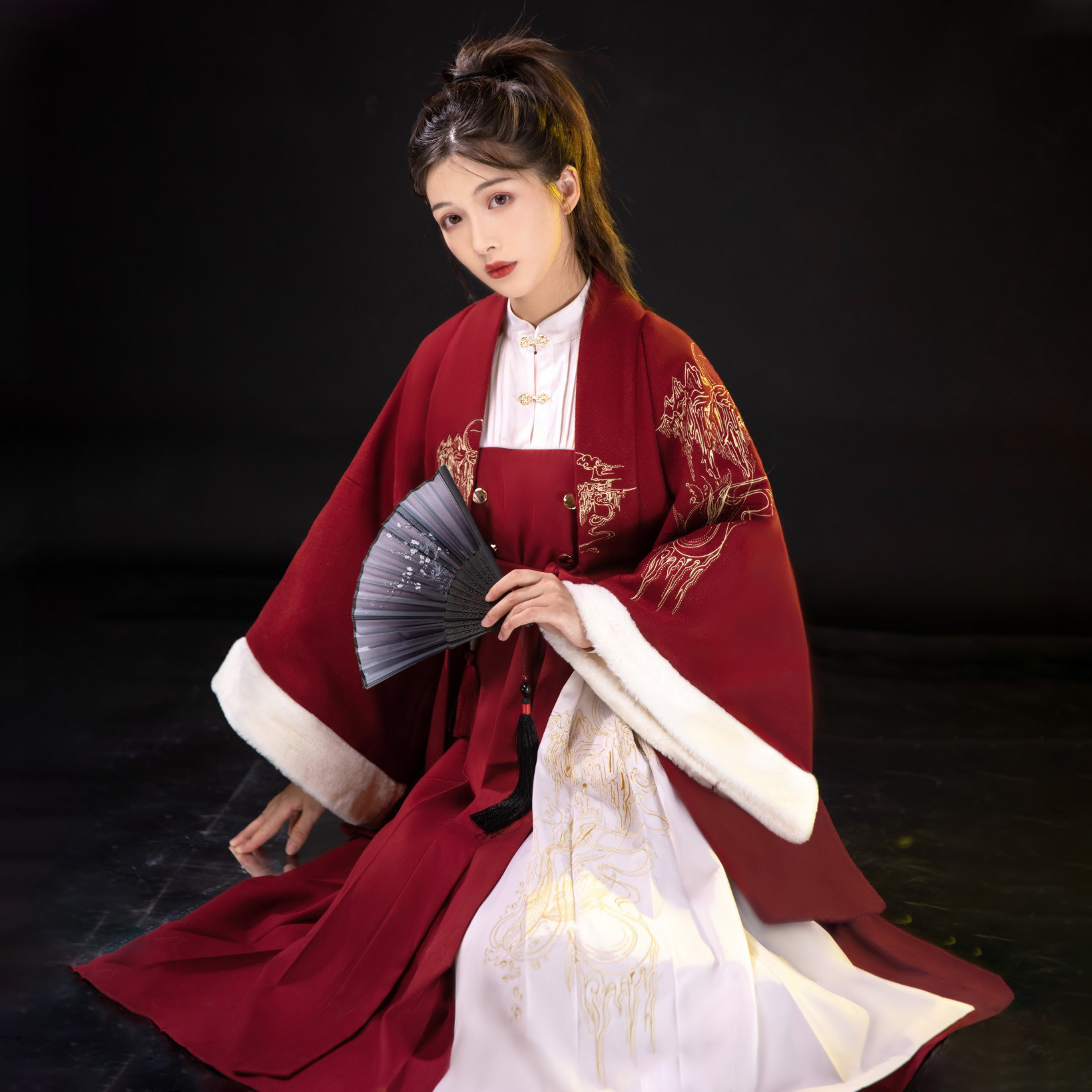 Diseño original Xuanyu Hanfu mujer estilo chino Han elemento mejorado vestido de capa de dos piezas set 6421 image 2