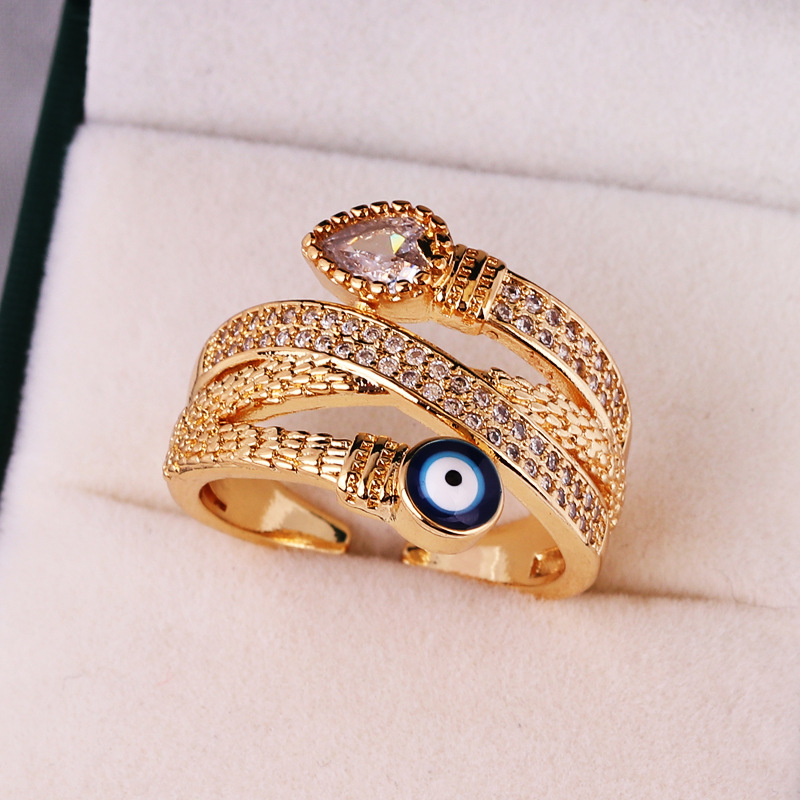 Fashion Eye Copper Zircon Rings In Bulk display picture 4