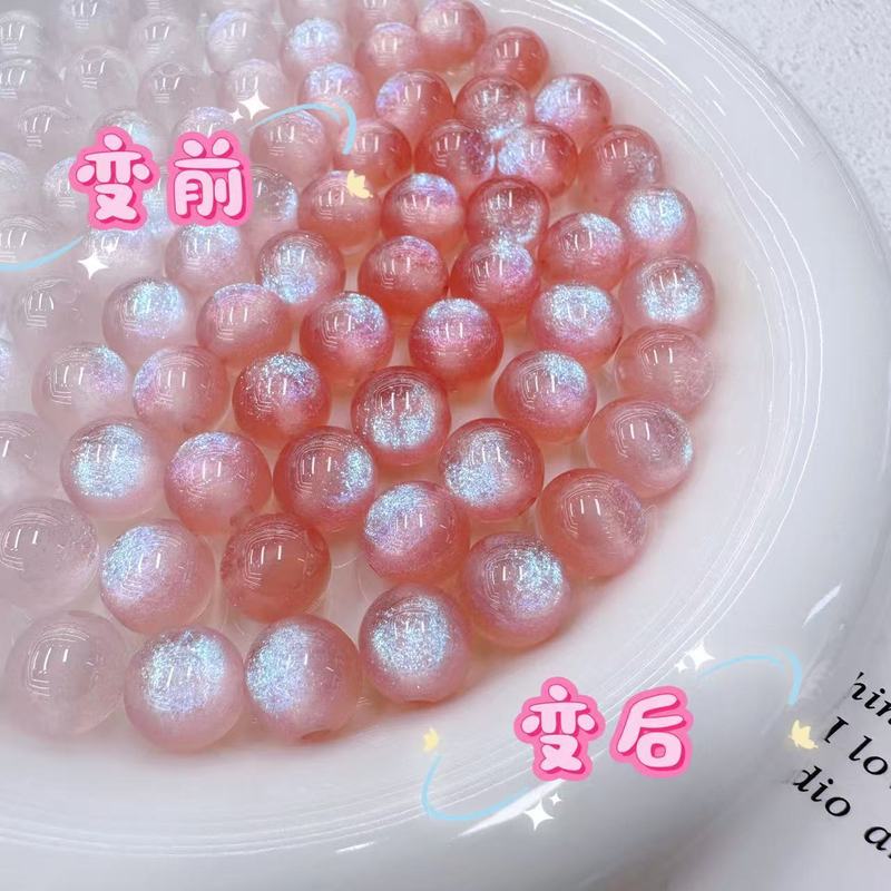 10mm光变人鱼姬猫眼树脂珠直孔饰品配件手工diy手链串珠珠子|undefined