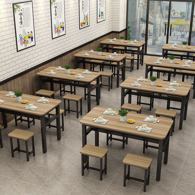 Dining Table and Chair Combination for Restaurants, Home Breakfast Tables and Chairs, Snack Bars, Rectangular Commercial Canteens, Restaurant Tables and Chairs