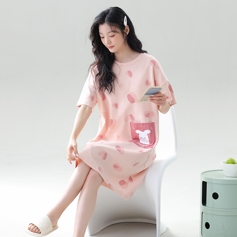 Summer Nightgown for Women 5 New Pure Cotton Summer Ladies Pure Lust Style Cute Pregnant Women Mouth Pajamas Women Summer Summer Nightgown for Women 5 New Pure Cotton Summer Ladies Pure Lust Style Cute Pregnant Women Mouth Pajamas Women Summer