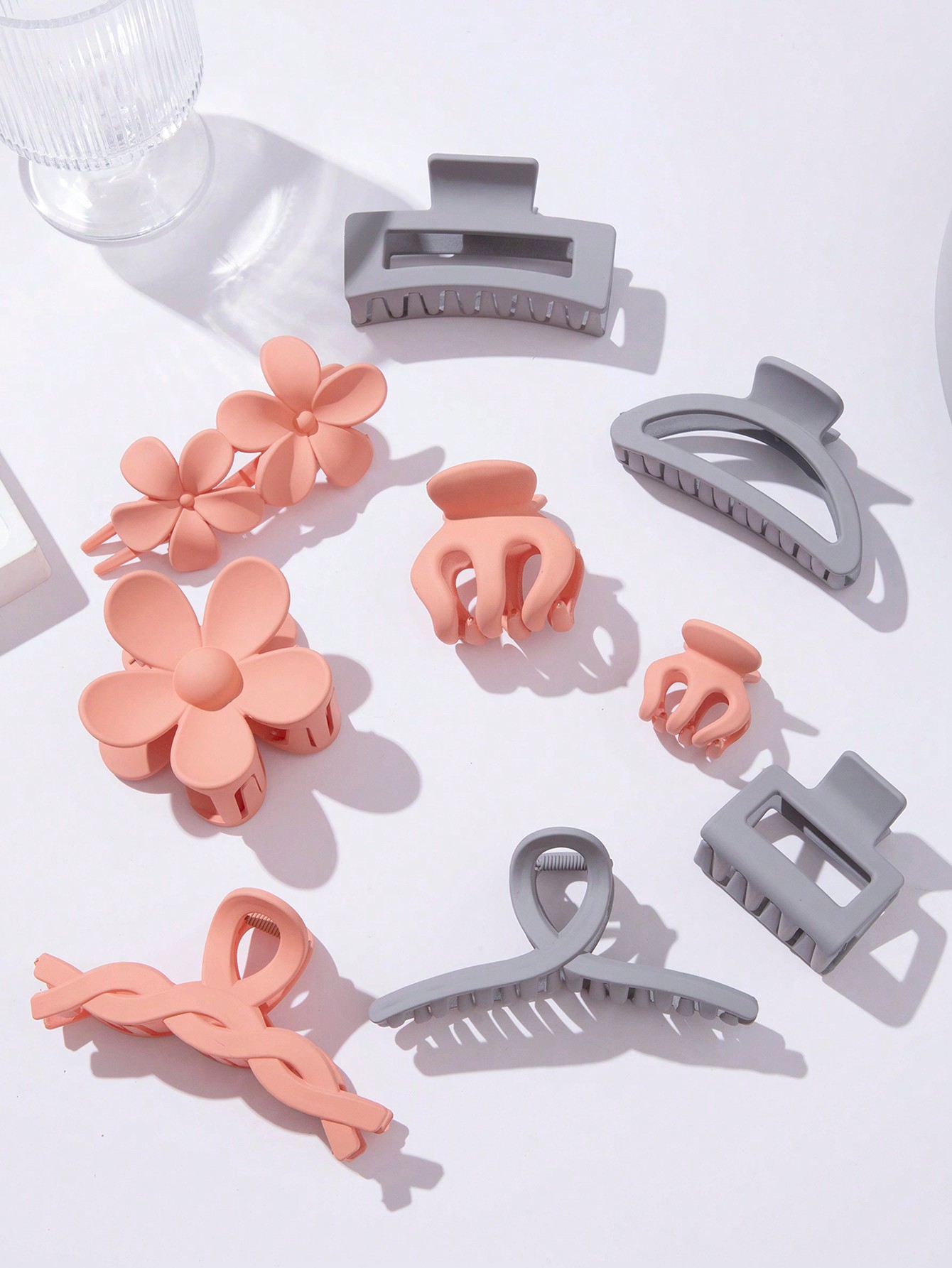 Fengpin naranja Rosa gris de nueve piezas transfronteriza pinza de pelo accesorios para el cabello traje de Amazon AliExpress Xi Yin clip cuadrado clip de calabaza