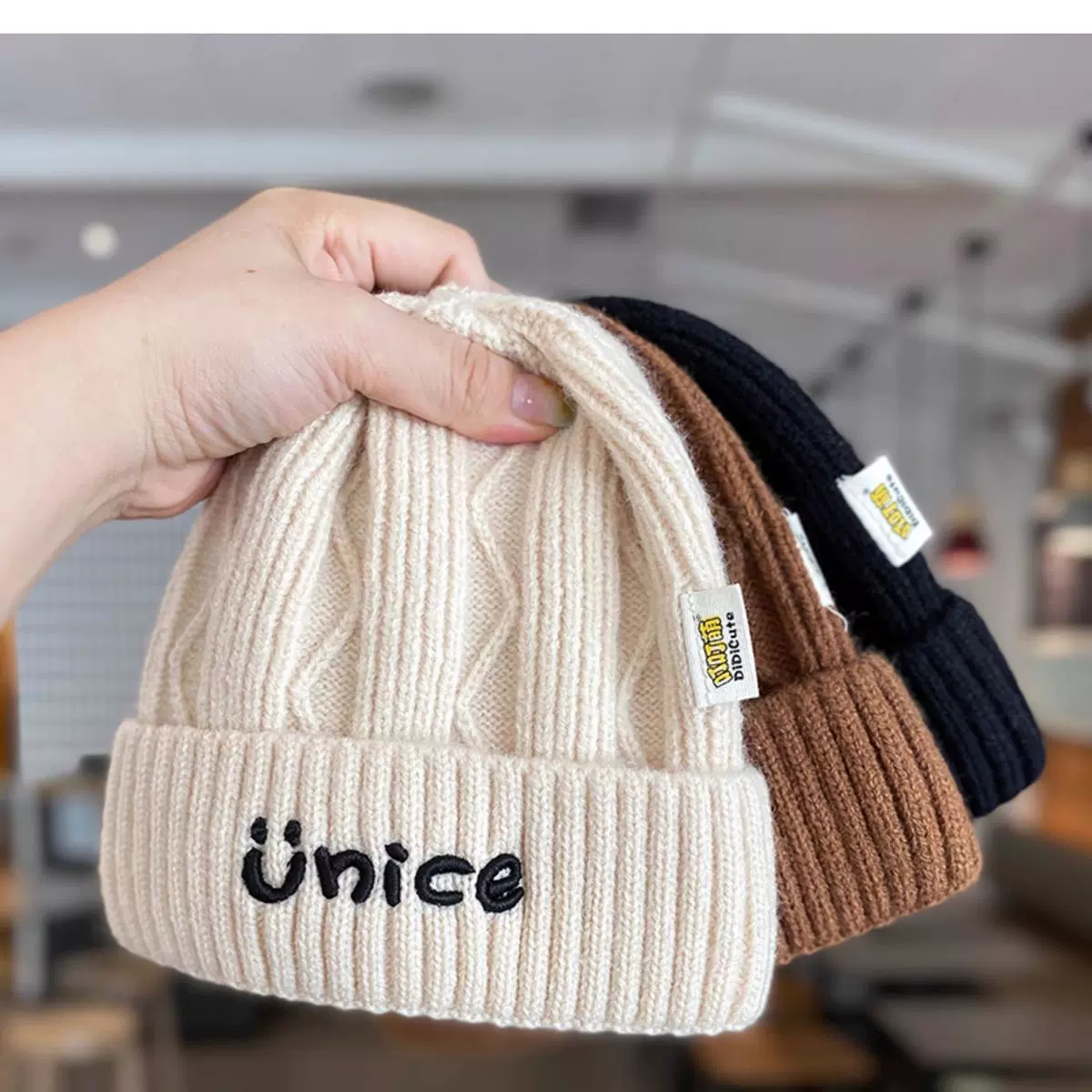 护耳宝宝套头帽韩版ins儿童帽子秋冬男童字母针织毛线帽 女童保暖