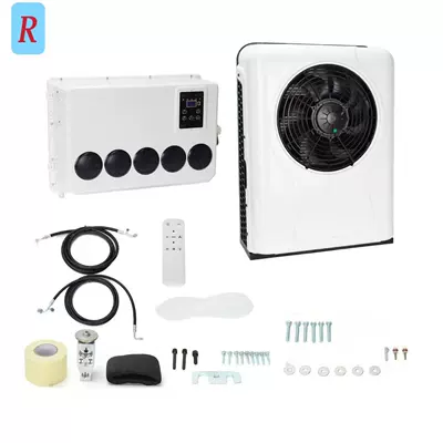 24V new backpack car air conditioner, DC inverter truck sleeper air conditioner, modified 12V RV car air conditioner for cooling (Automotive air conditioning) - 24v-flagship-backpack-set-in-red