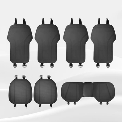 Seat cushion, seat cover, Car seat cushion universal four-season - type-a-thin-cushion-noble-black-seven-piece-set