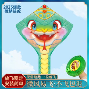Weifang kite new 2025 edge scale brocade snake kite new breeze easy to fly children's cartoon kite stall wholesale