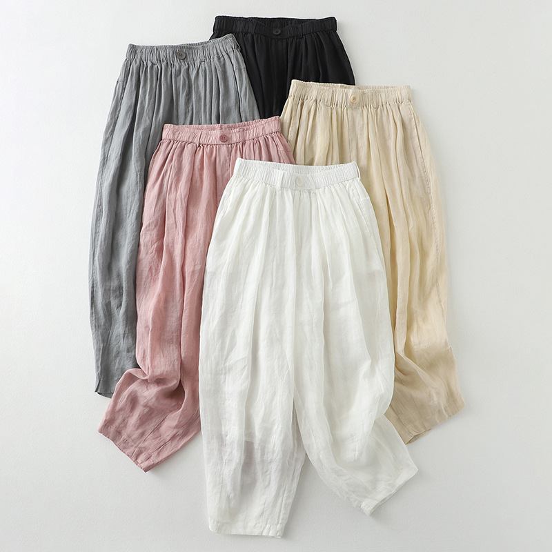 Demi-season Japanese solid color trousers for leisure