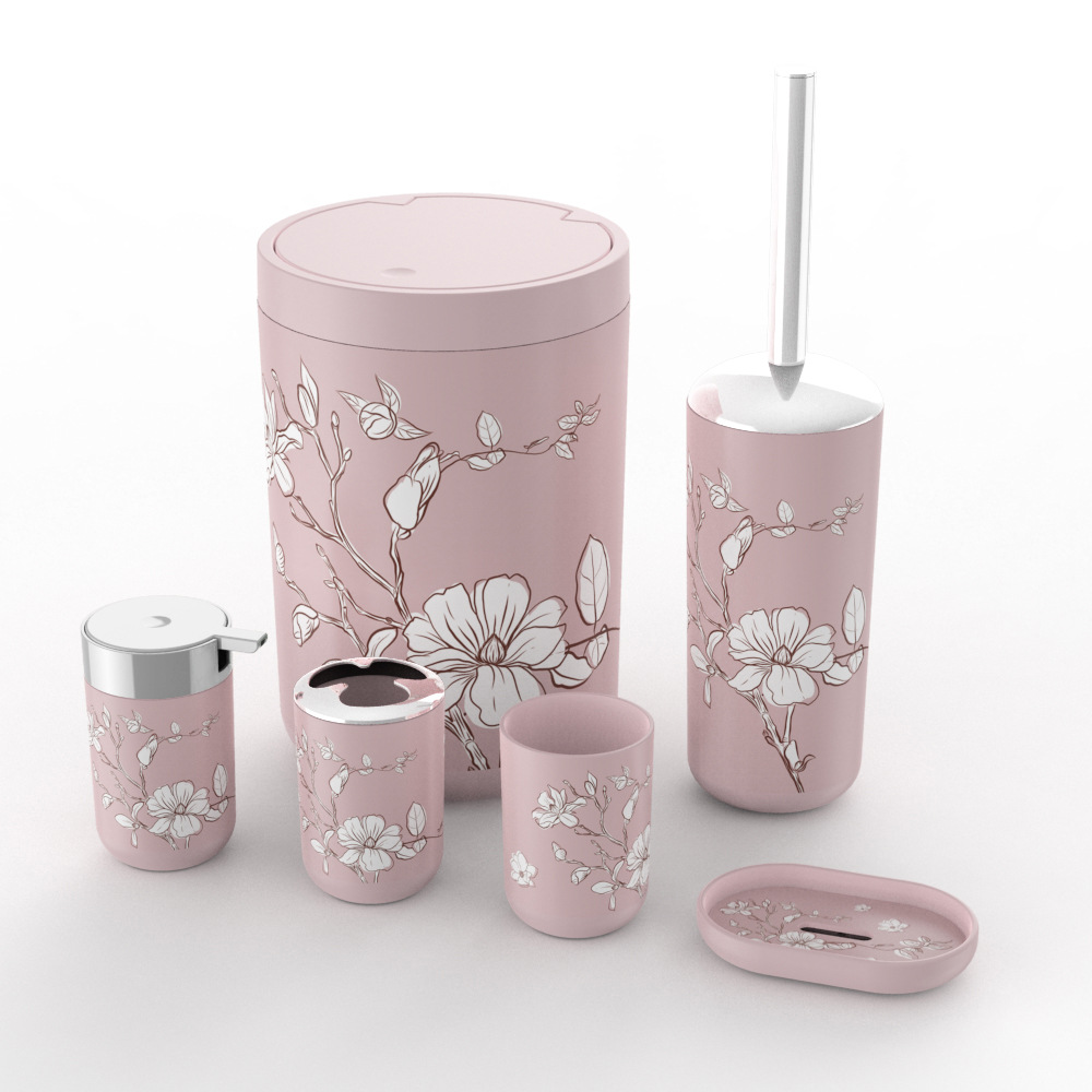 Nuevo Kit de baño de plástico bathroomset baño suministros baño lavado en casa traje de impresión