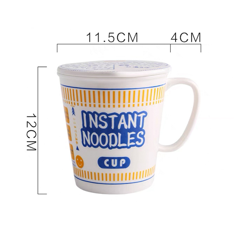Tazón de fideos instantáneos de cerámica de estilo japonés Home Office School tazón de fideos instantáneos tazón de ramen con tapa tazón de cerámica grande taza de fideos instantáneos