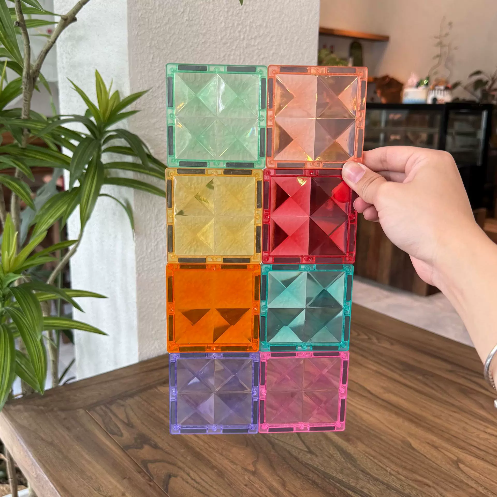 彩窗磁力片补充装7.5CM散片宝宝3-6岁磁性积木拼搭百变益智玩具