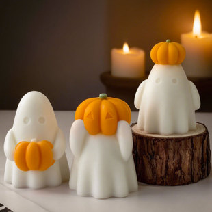 Cross-Border Ghost Scented Candle Mold DIY Halloween Pumpkin Ghost Decoration Plaster Ornament Grinding Tool