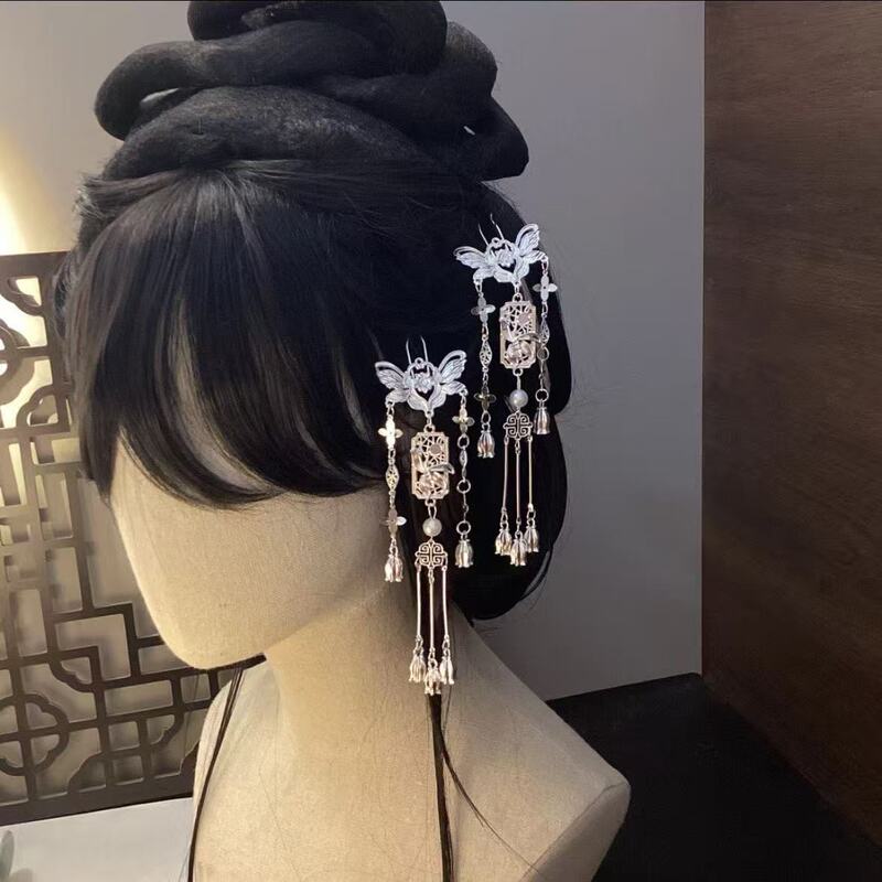 新しい中国風のマグノリアの花 U 字型ヘアピン中国風のヘアピンハイエンドのヘアピン頭飾りチャイナドレスアクセサリー|undefined