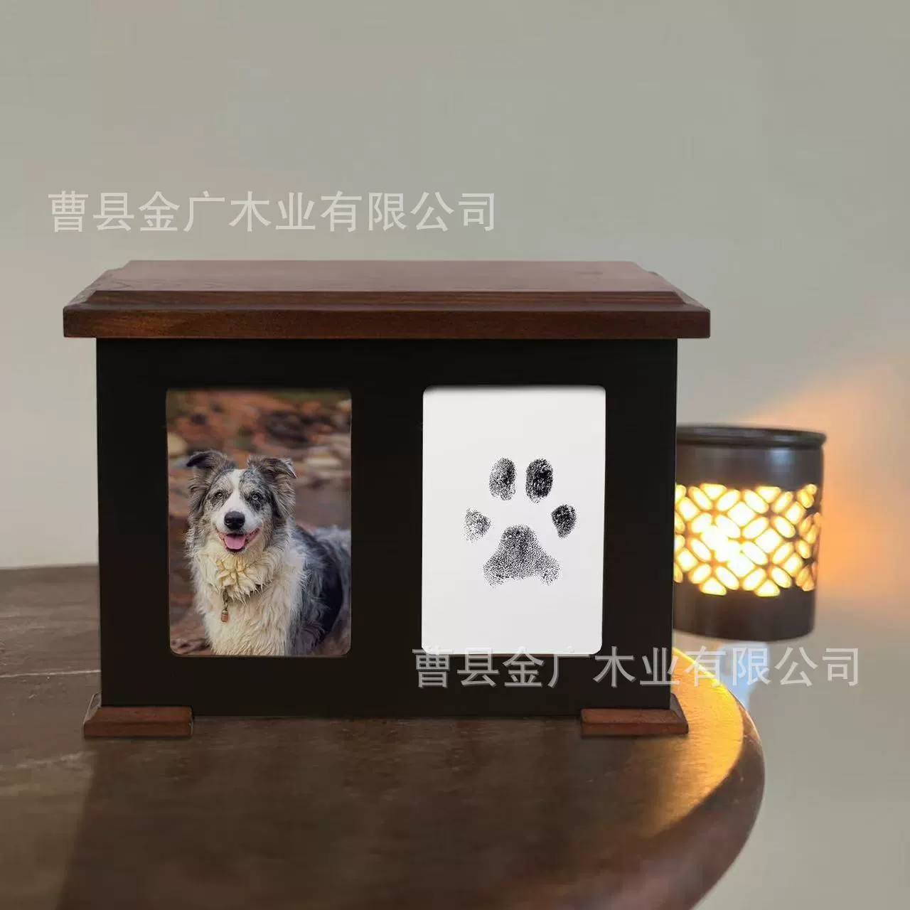 Новая урна для домашних животных из цельного дерева, похоронная коробка с фоторамкой для чернильной подушечки, мемориальная коробка для собак, деревянная урна для мелких животных