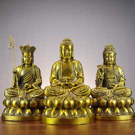 铜娑婆三圣 新佛祖 新地藏王 新观音 释迦摩尼  铜坐三圣