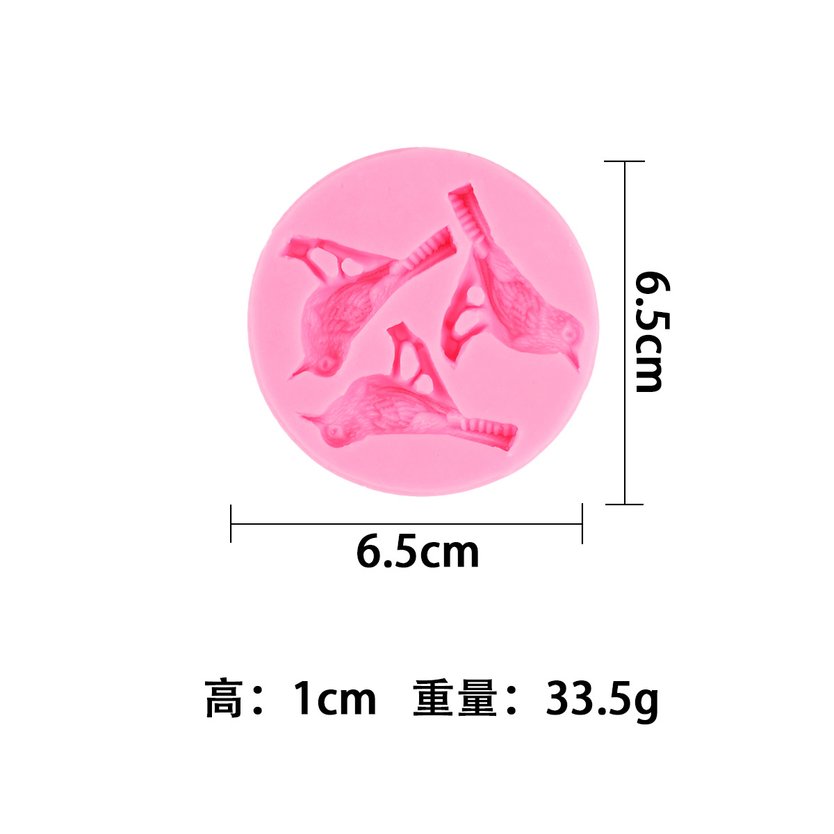 Pájaro DIY hornear 3 hoyos tridimensional pájaro forma Fondant pastel de chocolate epoxi molde de silicona