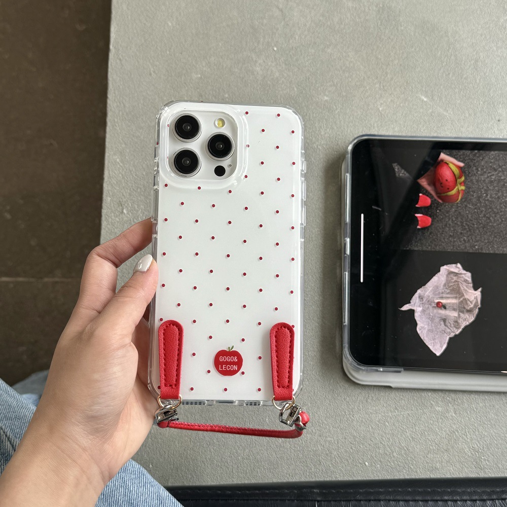 Red Polka Dot Phone Case For Iphone Pro Max Celebrity Style Cover_voghion.com
