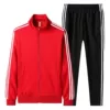Set, red jacket, autumn trousers, loose straight fit