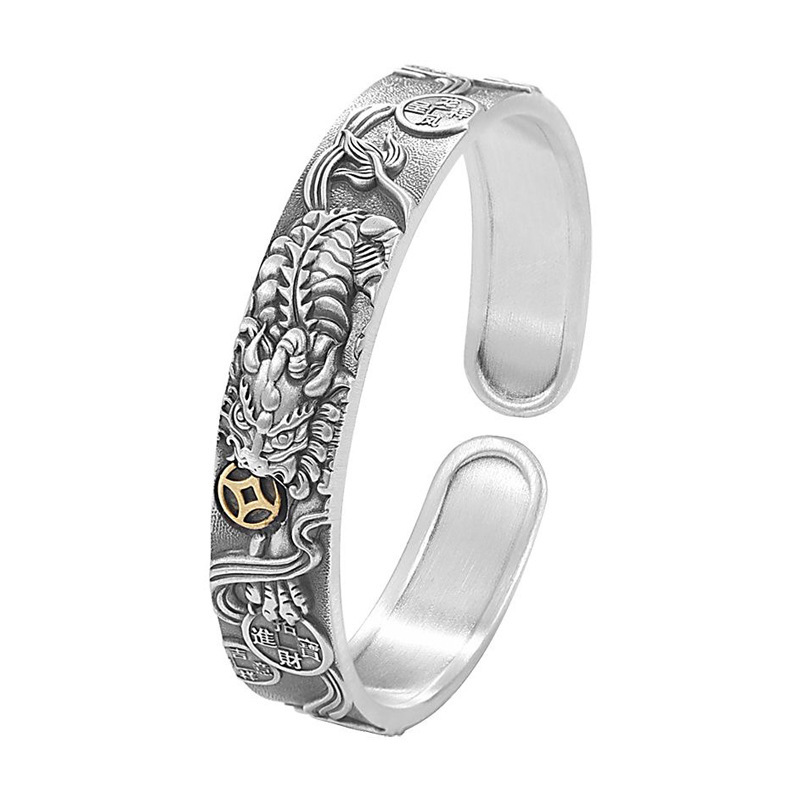 Chncui Nw Attracting Walth Pixiu Mal Prsonality Dominant Dragon and Phonix Auspicious Elphant Opn Braclt_voghion.com