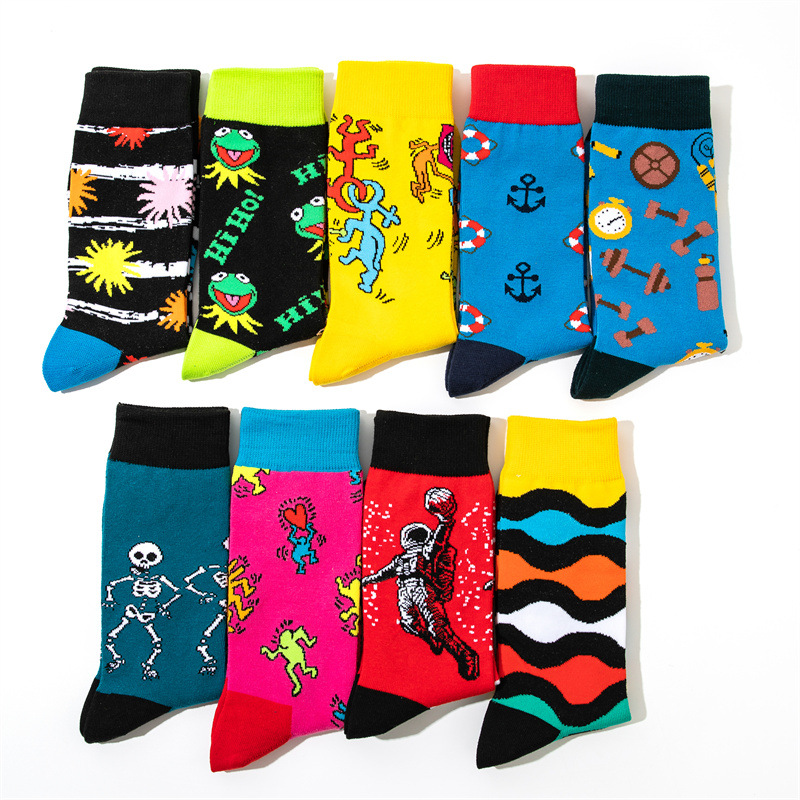 Male Medium Tube Personality Pattern Men'S Animation Women'S Wholesale Socks Long Tube Comic Film Socks-5Prs 29 O1Cn01Sepjal1Trjdtmgsci !!1004802436 0 Cib