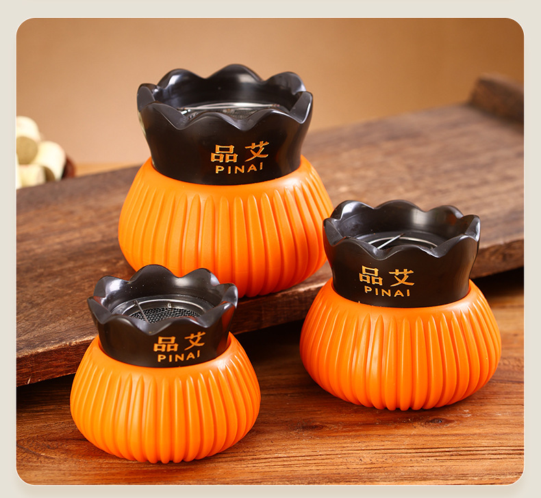 Fire Dragon Cup Bian Stone Moxibustion Jar Portable Gua Sha Massage Tool with 9 Red Flower Moxa Cones details