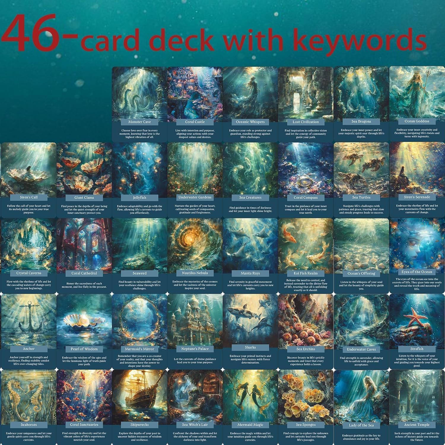 Gioco da tavolo transfrontaliero, versione inglese, carte dei tarocchi, oracolo dell'oceano_voghion.com