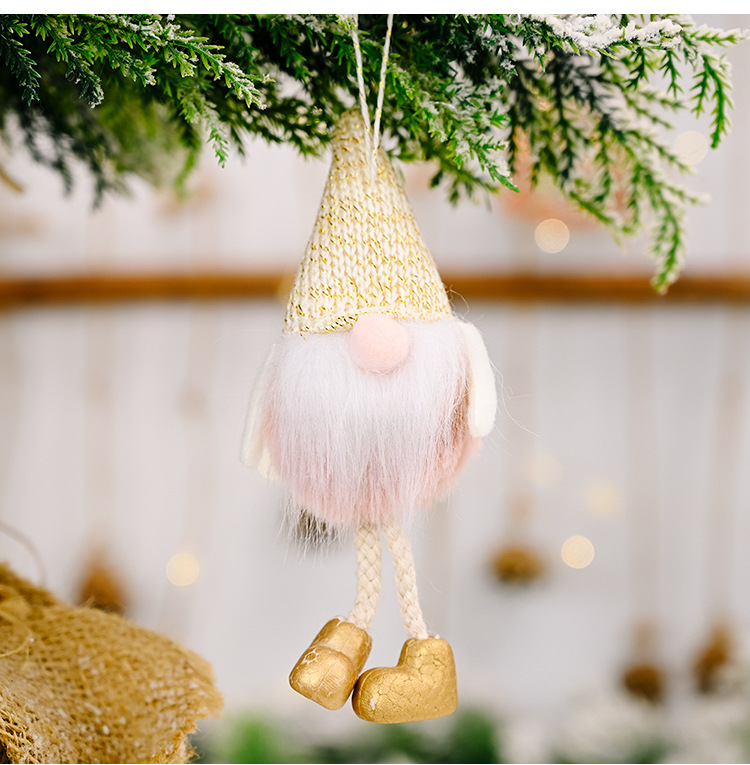 Cross-border Christmas Decoration Christmas Flannel Faceless Doll Leg Hanging Pendant Creative Forest Old Man Doll Hanging Pendant display picture 5