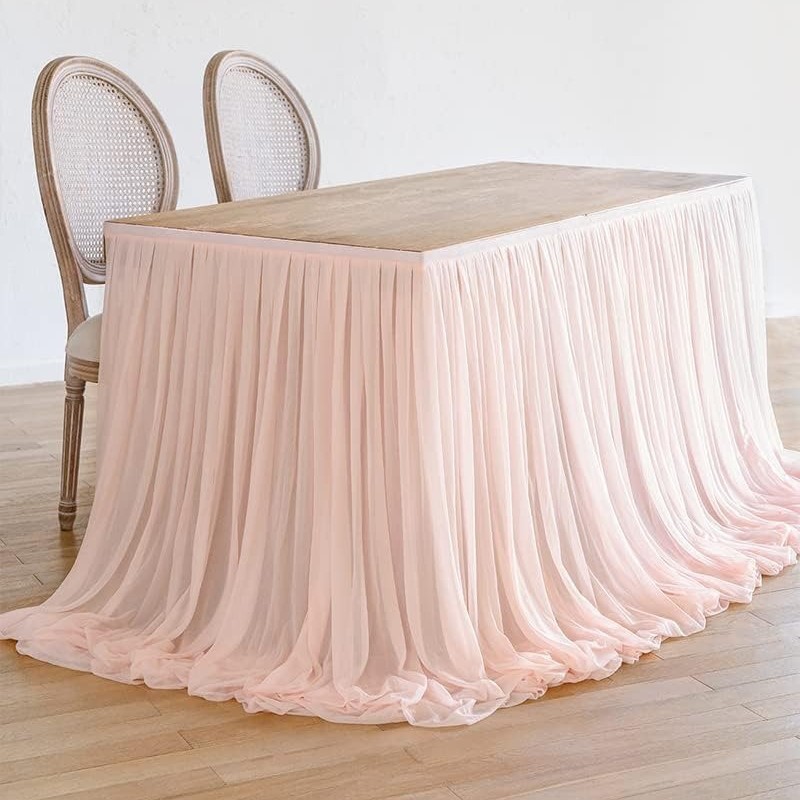 Mesa transfronteriza cascada de decoración de boda fiesta mesa de postres mesa cortina perla hilada de nieve alrededor de la mesa de cumpleaños