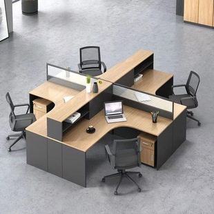 Screen Office Desk and Chair Combination Simple Modern Staff Table Double Single Corner Workstation Financial Deck Table