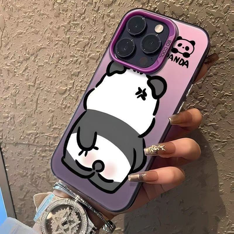 El nuevo lindo panda para iPhone 16 funda para teléfono móvil Apple 15promax/14 anti-caída 13pro/12/11