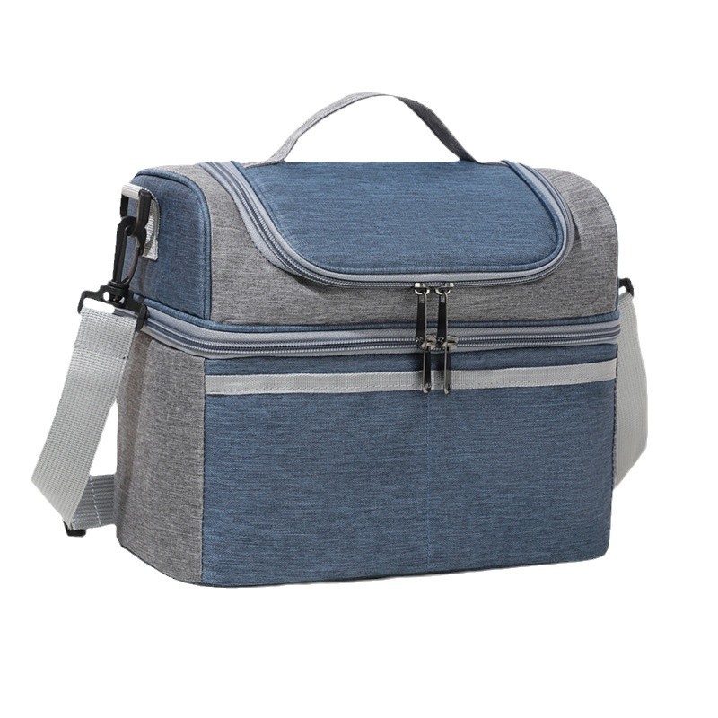 Bolsa de almuerzo de doble capa transfronteriza, bolsas de almuerzo de doble capa, bolsas de aislamiento de picnic, bolsas de helado, bolsas de almuerzo de gran capacidad, bolsas de preservación