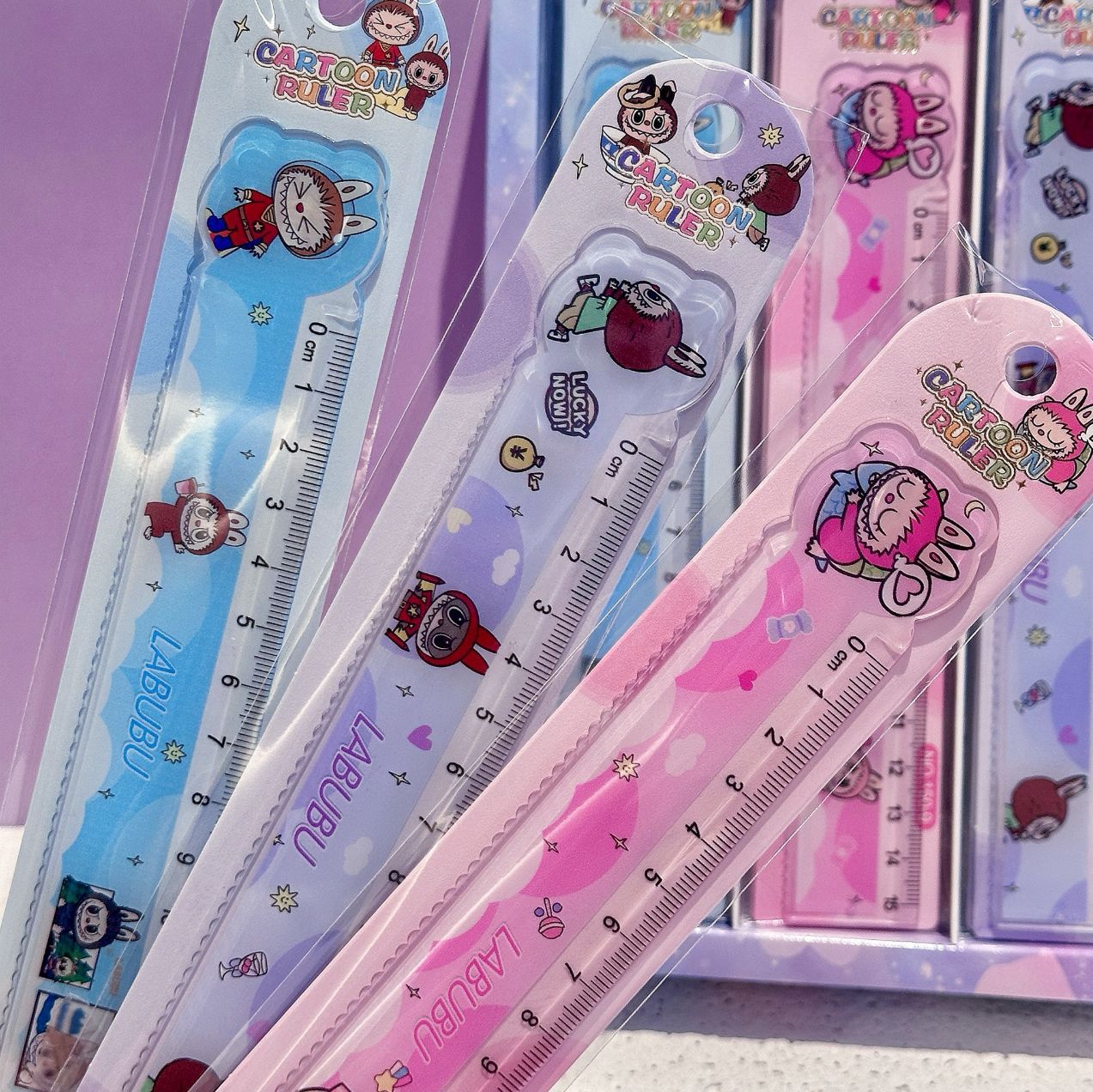 Papelería infantil creativa regalos pequeños para estudiantes de jardín de infantes premios prácticos de clase dibujos animados lindos reglas rectas rígidas 15cm