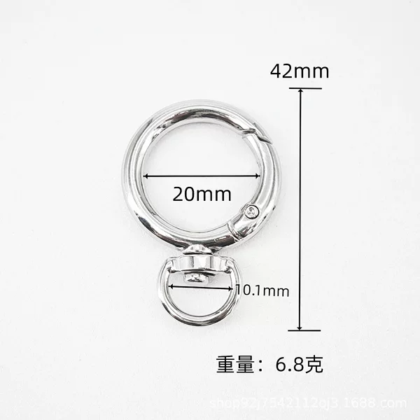 Zinc alloy multifunctional DIY keychain rotating ring open spring ring accessory factory for mobile phone bags and keychains