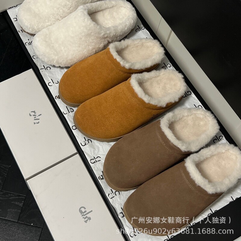 25 Autumn and Winter New Al Outer Wear Flats Fur Slippers O Lazy One-Leg Toe Comfortable and Versatile Wool Slippers 25 Autumn and Winter New Al Outer Wear Flats Fur Slippers O Lazy One-Leg Toe Comfortable and Versatile Wool Slippers