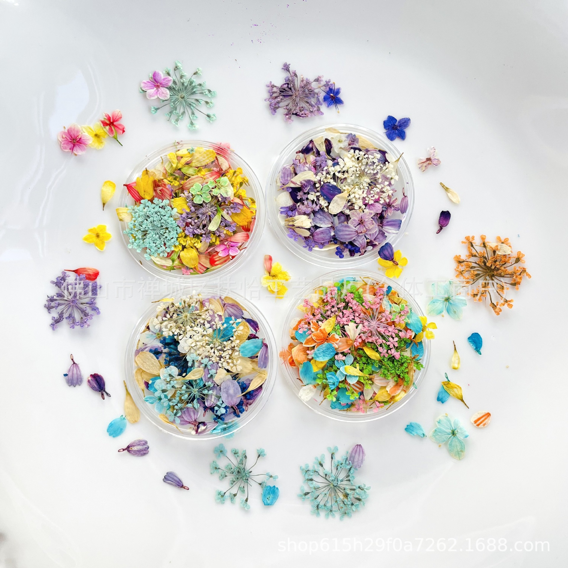 日式ins风美甲干花莫奈花园油车配色小花碎花混合diy材料指甲饰品