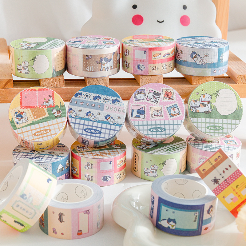 Cinta de Mu Ran Lynx Hidden Town Material de decoración de cuentas de estudiantes de alto valor Pegatina de bricolaje Cinta de base de tarjeta Gú