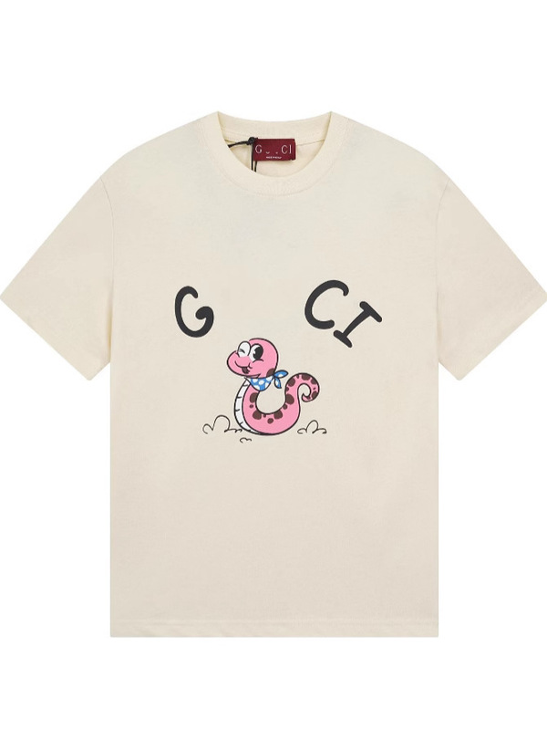 GU クロスボーダー ハイバージョン 25SS 新作 辰年 蛇年 蛇絵文字プリント 半袖Tシャツ 男女兼用 万能|undefined