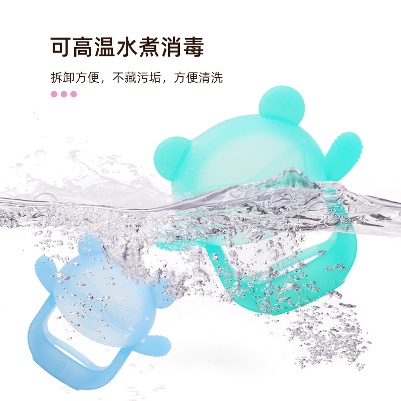 Nuevo juguete mordedor para bebés con forma de oso, apto para alimentos, se puede ebullicionar, antihambriento, mordedor de silicona.
