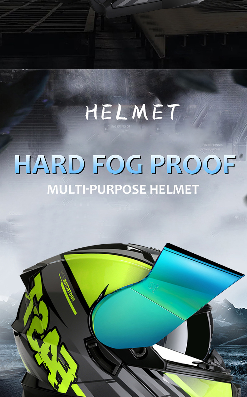 Bld Cross-Border Wholesale Bailide Motorcycle Helmet Flip-Up Visor Anti-Fog Breathable All-Season Full-Face Helmet