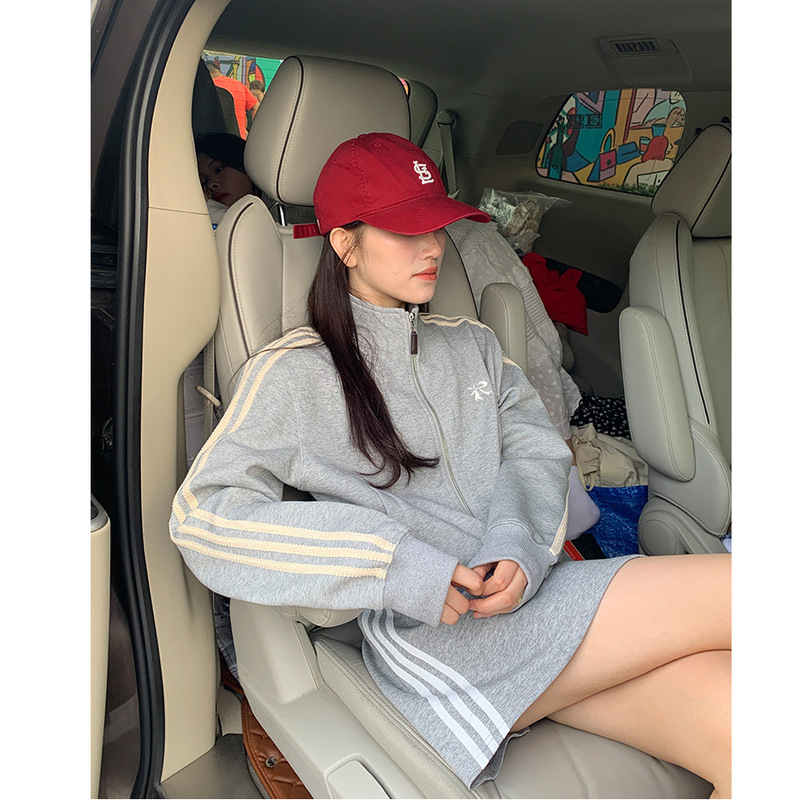美式复古棒球服短外套女秋冬季宽松休闲运动卫衣立领长袖上衣夹克|undefined