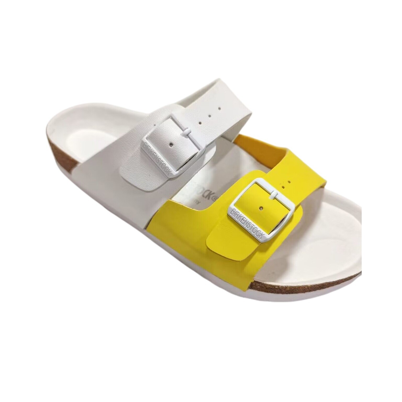 Zapatos planos de mujer a juego de color de verano, nuevas zapatillas, sandalias de doble botón, zapatillas de corcho del mismo estilo para hombres y mujeres, zapatillas de tacón plano