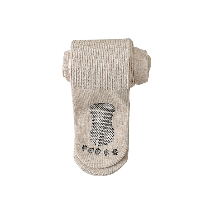 Leggings de patrón de cáñamo para niñas con suela de grafeno adelgazante de primavera anti-pilling otoño pantimedias forradas de vellón para niños