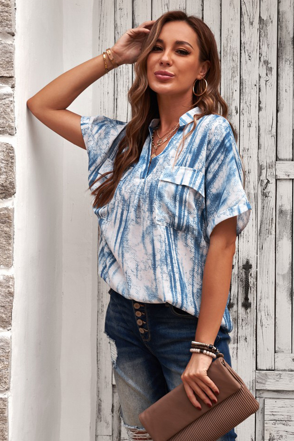 summer new pattern printing short-sleeved shirt NSSI50094